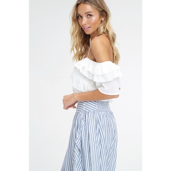 NWT ♡ Ivory Off-The-Shoulder Ruffle Top, ON SALE! - Picture 6 of 8